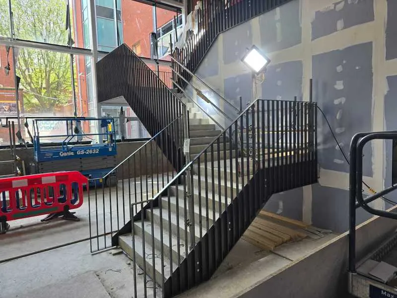Architectural metal balustrade at Wolverhampton City Learning Quarter